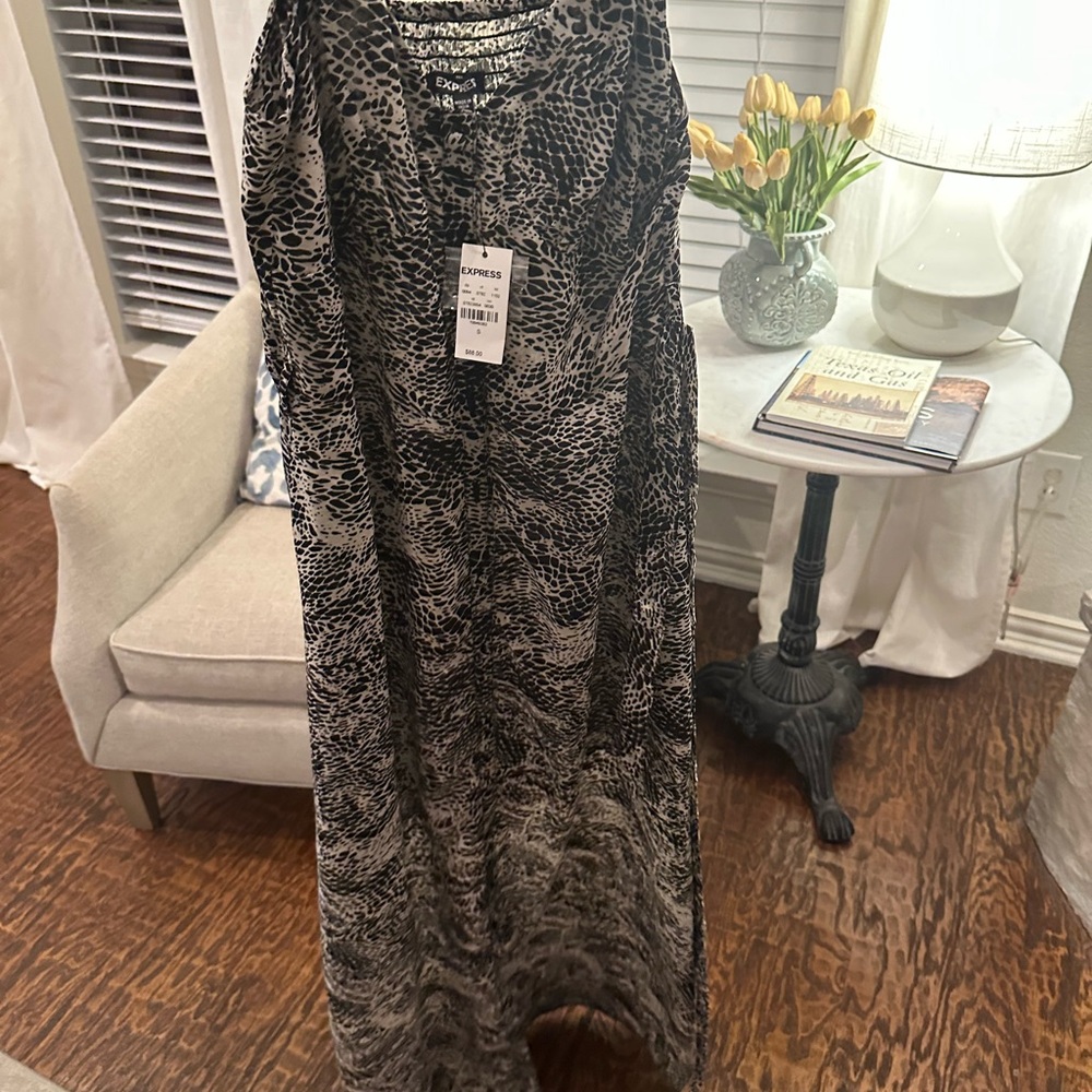 Express Black and Gray Maxi Dress